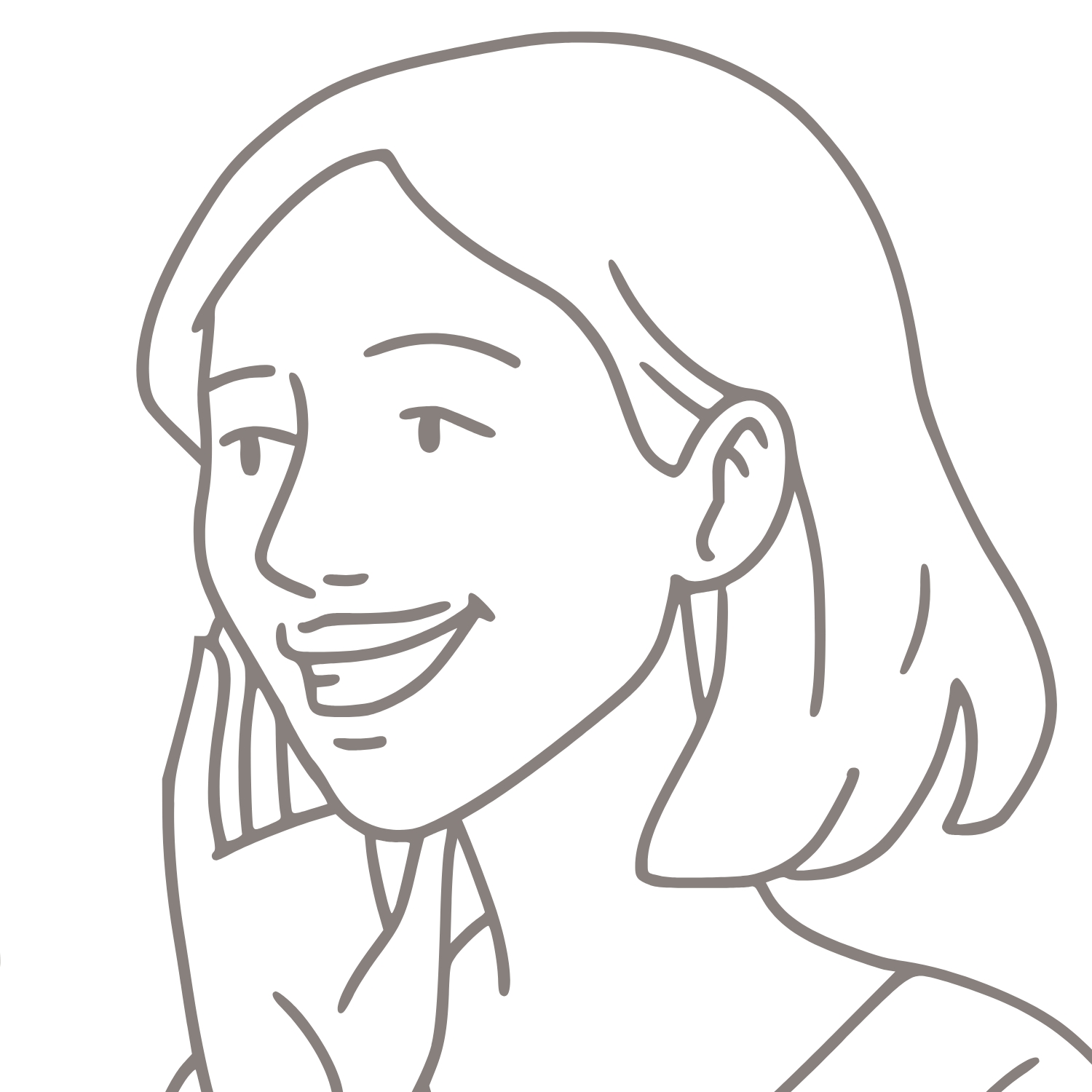 Sketch of woman laughing